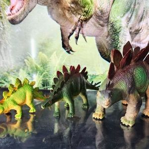 3-Lot Of Stegosaurus Dinosaurs • 1- Momma,  2- Youths • Yrs. 2000 - 1986 •